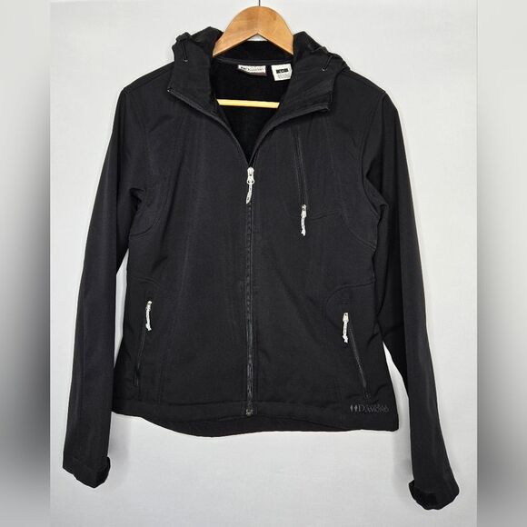 Women's Double Diamond Black Zippered Hooded Jacket w/ Fleece Lining Size Small - Picture 1 of 8